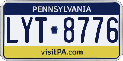 PA license plate LYT8776