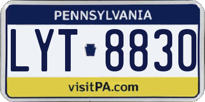 PA license plate LYT8830