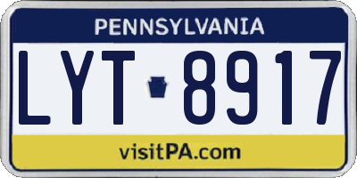 PA license plate LYT8917
