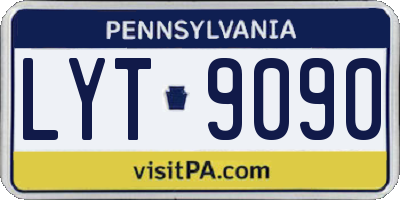 PA license plate LYT9090