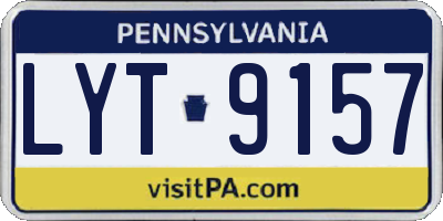 PA license plate LYT9157