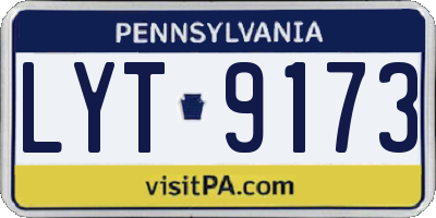 PA license plate LYT9173
