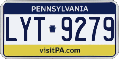 PA license plate LYT9279