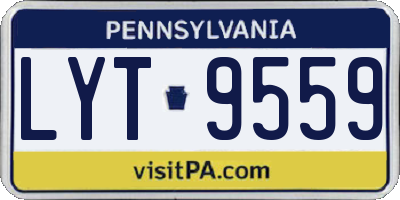 PA license plate LYT9559