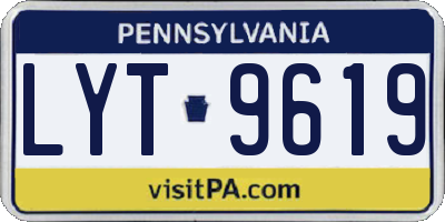 PA license plate LYT9619