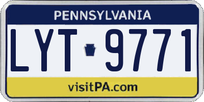 PA license plate LYT9771
