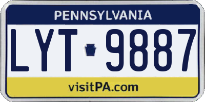 PA license plate LYT9887