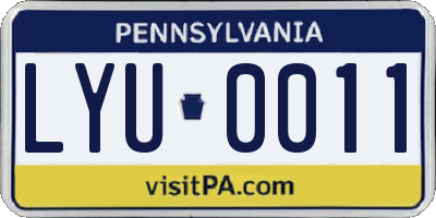 PA license plate LYU0011