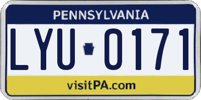 PA license plate LYU0171