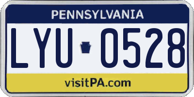 PA license plate LYU0528
