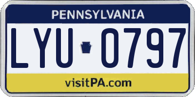 PA license plate LYU0797