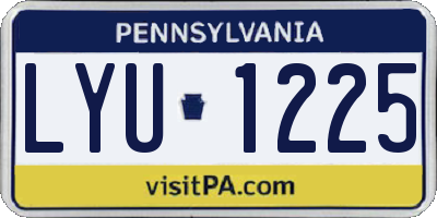 PA license plate LYU1225