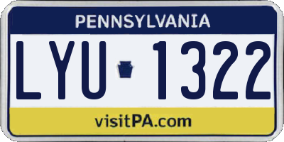 PA license plate LYU1322