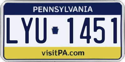 PA license plate LYU1451