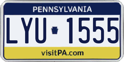 PA license plate LYU1555