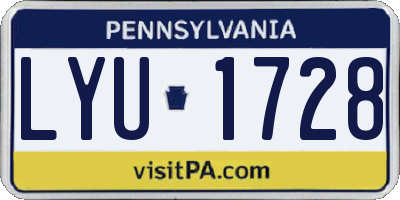 PA license plate LYU1728