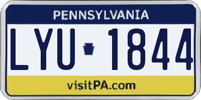 PA license plate LYU1844