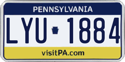 PA license plate LYU1884