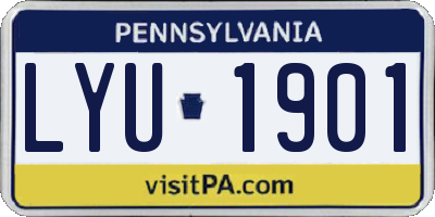 PA license plate LYU1901