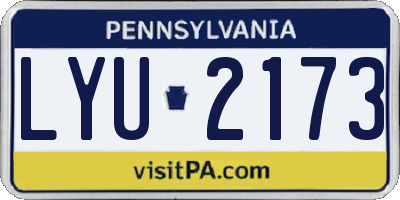 PA license plate LYU2173