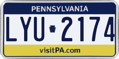 PA license plate LYU2174