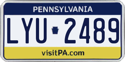 PA license plate LYU2489