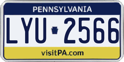 PA license plate LYU2566