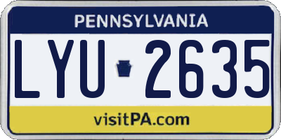 PA license plate LYU2635