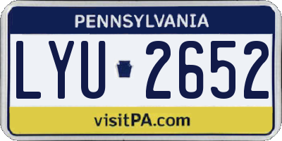 PA license plate LYU2652