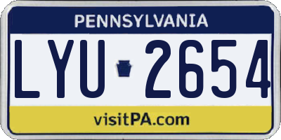 PA license plate LYU2654
