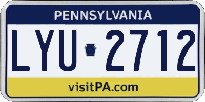 PA license plate LYU2712