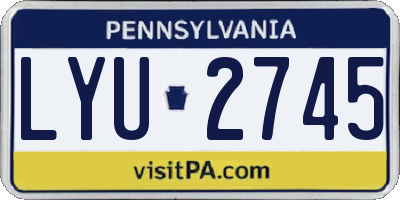 PA license plate LYU2745