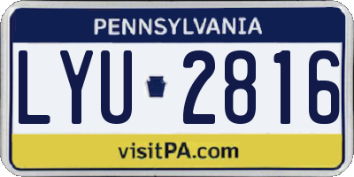 PA license plate LYU2816