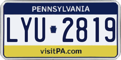 PA license plate LYU2819