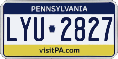 PA license plate LYU2827