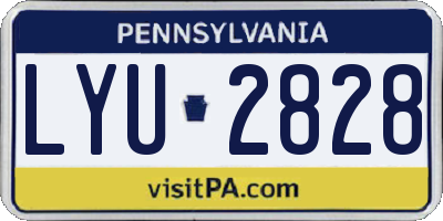 PA license plate LYU2828