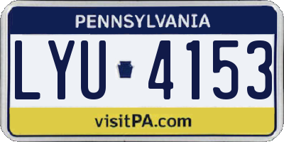 PA license plate LYU4153