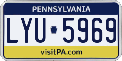 PA license plate LYU5969