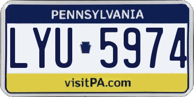 PA license plate LYU5974