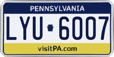 PA license plate LYU6007