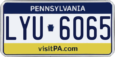 PA license plate LYU6065