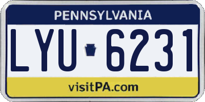 PA license plate LYU6231