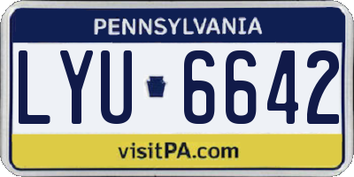PA license plate LYU6642