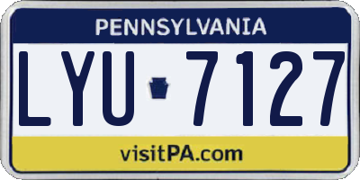 PA license plate LYU7127