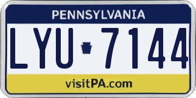 PA license plate LYU7144