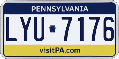 PA license plate LYU7176