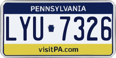 PA license plate LYU7326