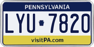 PA license plate LYU7820