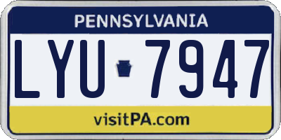 PA license plate LYU7947