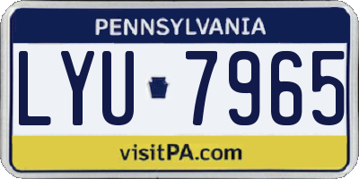 PA license plate LYU7965